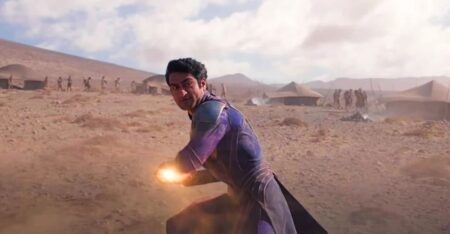 Kumail Nanjiani como Kingo em Eternos (Reprodução / Marvel)