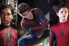 Tobey Maguire, Andrew Garfield e Tom Holland como o Homem-Aranha (Montagem/Divulgação)