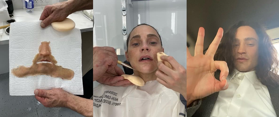 Fiona Dourif publicou em sua conta no Instagram fotos da transformação em Charles Lee Ray (Reprodução)