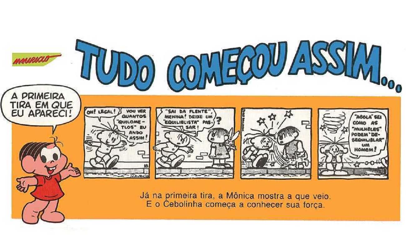 Primeira tirinha com Mônica em Exposição Turma da Mônica (Reprodução)