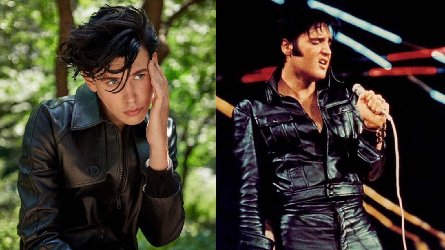 Austin Butler conta como dominou o sotaque perfeito de Elvis Austin Butler e Elvis Presley (Montagem/Reprodução)