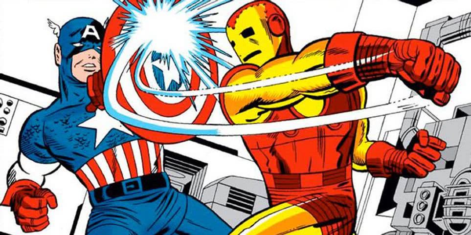 Capitão América e Homem de Ferro nos quadrinhos (Reprodução)