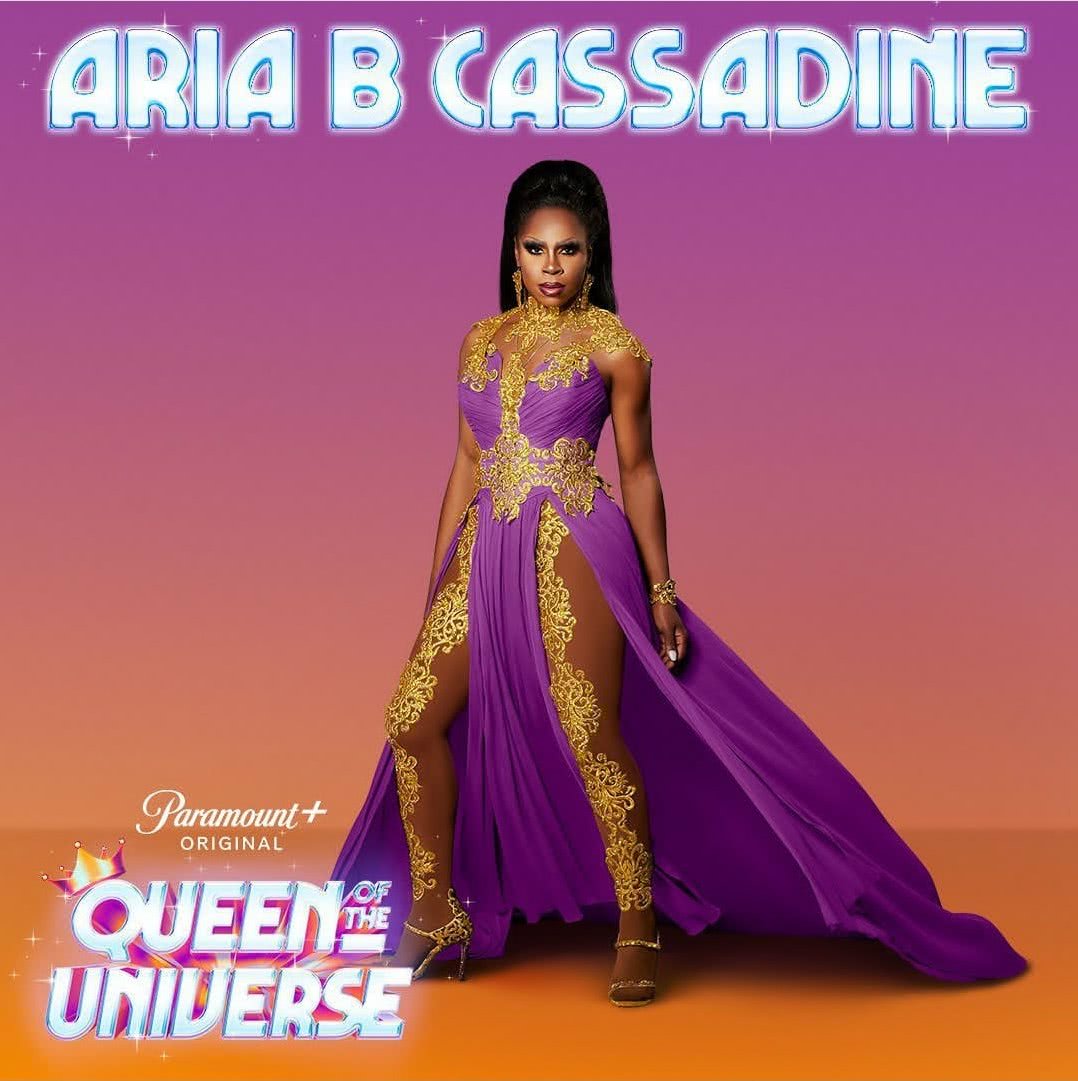 Conheça o cast de Queen of The Universe, competição de drags cantoras 2 Aria B Cassadine (Divulgação/Paramount+)