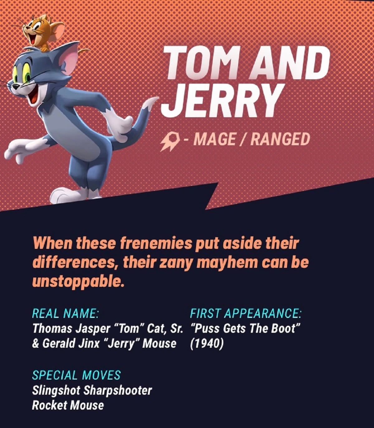 Os nomes completos de Tom & Jerry foram revelados em divulgação do novo jogo MultiVersus (Reprodução)