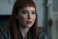 Jennifer Lawrence como Kate Dibiasky em Não Olhe Para Cima (Reprodução / Netflix)