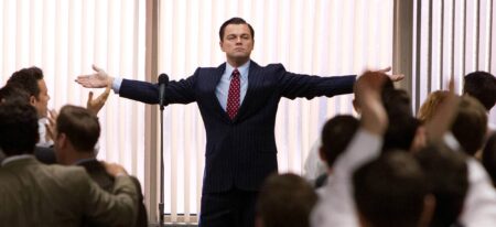 Leonardo DiCaprio em O Lobo de Wall Street (Reprodução)