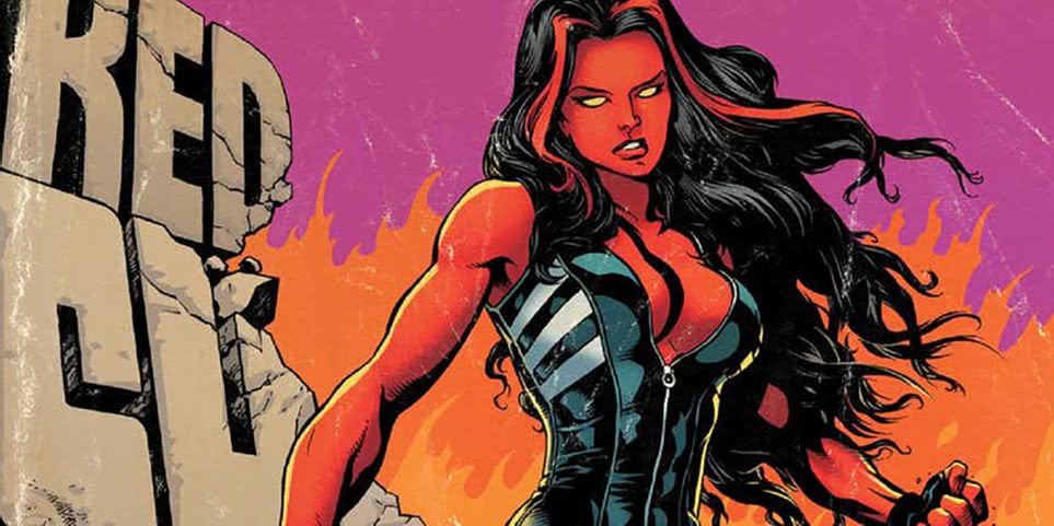 Personagens femininas mais poderosas da Marvel 2 She-Hulk Vermelha nos quadrinhos da Marvel (Reprodução)