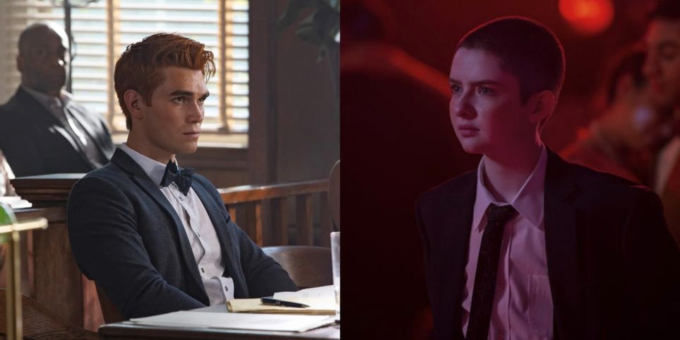 Personagens de Riverdale e seus correspondentes em O Mundo Sombrio de Sabrina 5 Achie em Riverdale e Theo em O Mundo Sombrio de Sabrina Montagem Reproducao