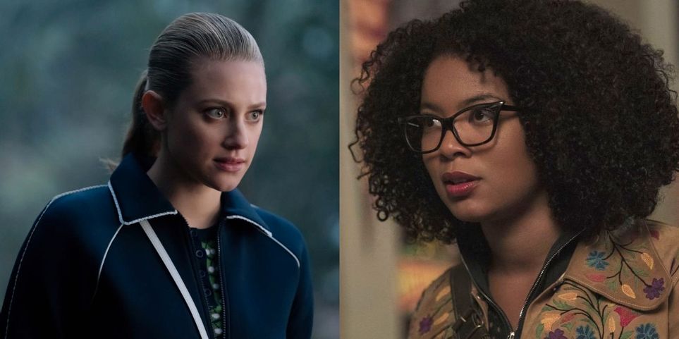 Personagens de Riverdale e seus correspondentes em O Mundo Sombrio de Sabrina 6 Betty em Riverdale e Rosalind em O Mundo Sombrio de Sabrina Montagem Reproducao