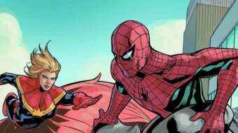 Capitã Marvel e Homem-Aranha nos quadrinhos da Marvel (Reprodução)