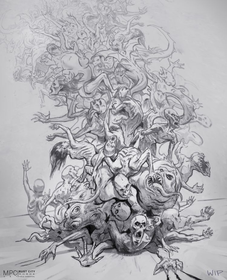 Arte conceitual da horda de fantasmas em Ghostbusters: Mais Além (Divulgação)