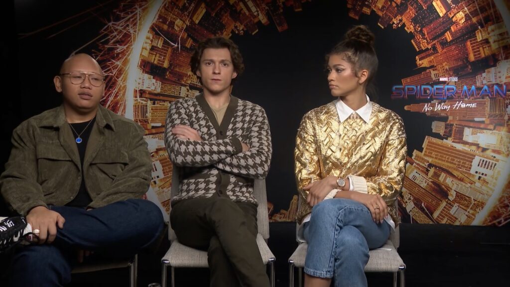 Tom Holland apareceria de surpresa em sessões de Homem-Aranha Jacob Batalon, Tom Holland e Zendaya em coletiva virtual de Homem-Aranha Sem Volta Para Casa