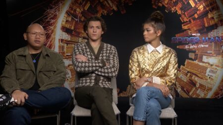 Jacob Batalon, Tom Holland e Zendaya em coletiva virtual de Homem-Aranha Sem Volta Para Casa