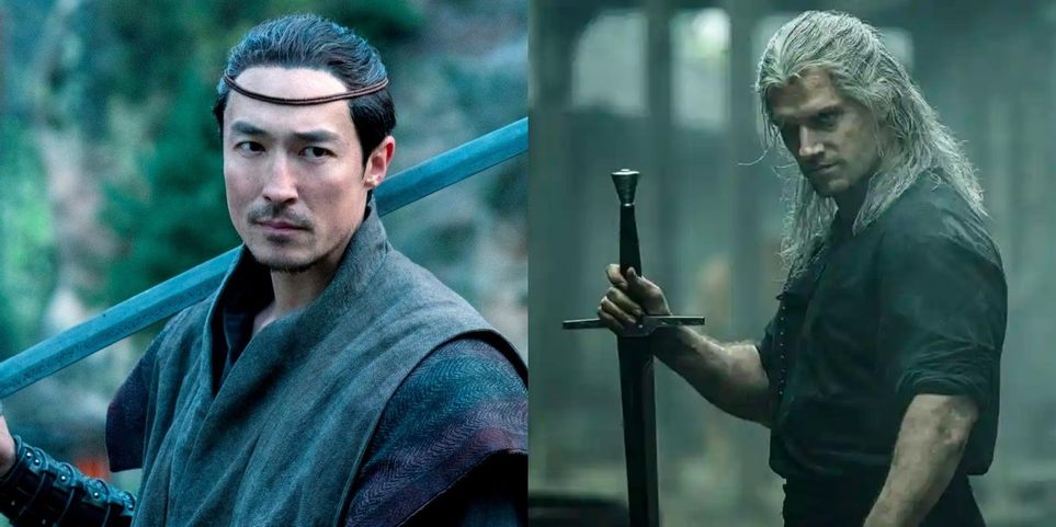 Lan em The Wheel of Time e Geralt em The Witcher Montagem Reproducao