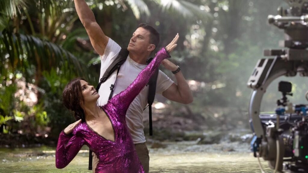 Sandra Bullock e Channing Tatum em Cidade Perdida (Reprodução)