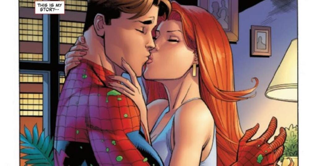 Mary Jane e Homem-Aranha nos quadrinhos da Marvel (Reprodução)