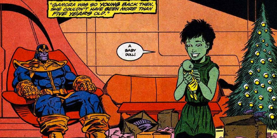 Thanos e Gamora nos Quadrinhos da Marvel (Reprodução)
