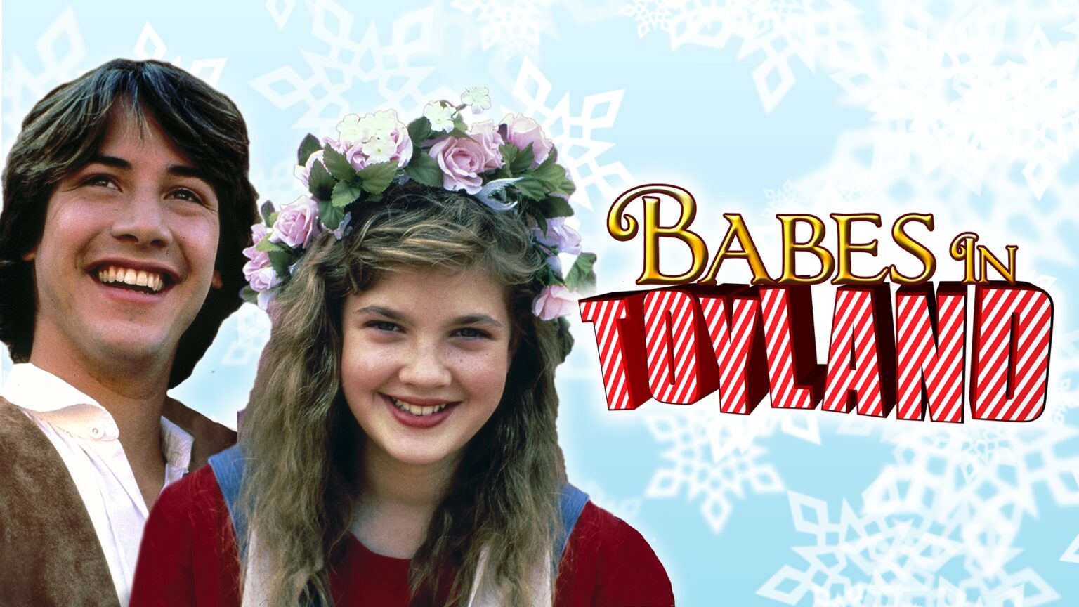Keanu Reeves e Drew Barrymore em Babes in Toyland (Divulgação)