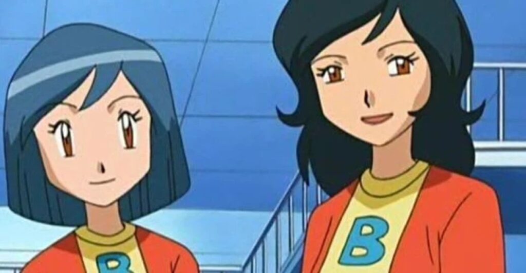 Pokémon | Mecânica dos jogos já virou easter-egg do anime Oralie e Haley em cena de Pokémon (Reprodução)