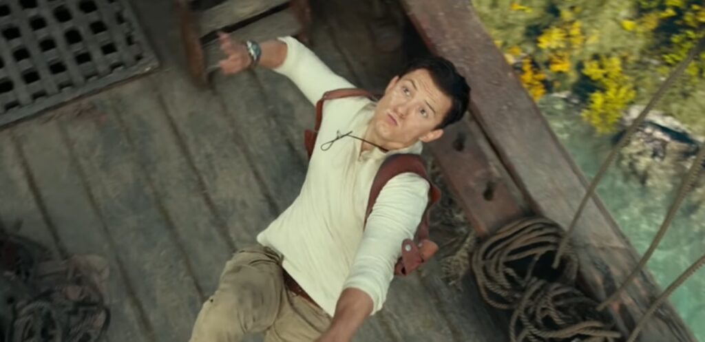 Novo pôster de Uncharted: Fora do Mapa é divulgado Tom Holland como Nathan Drake em Uncharted: Fora do Mapa (Reprodução)