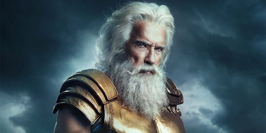 Arnold Schwarzenegger é Zeus em pôster para novo projeto misterioso Arnold Schwarzenegger como Zeus (Divulgação)