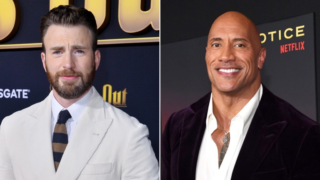 Chris Evans e Dwayne Johnson (Reprodução)