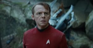 Simon Pegg como Scotty em Star Trek (Reprodução / Paramount)