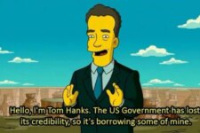 Tom Hanks em cena de Os Simpsons: O Filme (Reprodução)
