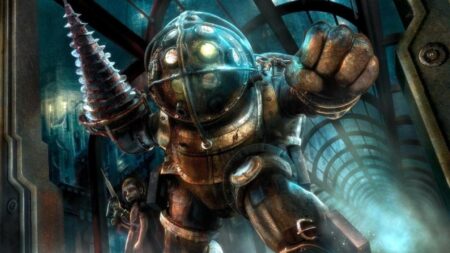 Filme BioShock será fiel ao jogo de videogame? Big Daddy em BioShock (Reprodução)