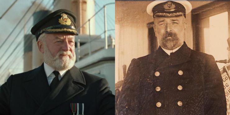 Titanic | Conheça seis pessoas reais que foram representadas no filme 3 Capitão Edward Smith em Titanic e na vida real (Montagem Reprodução)