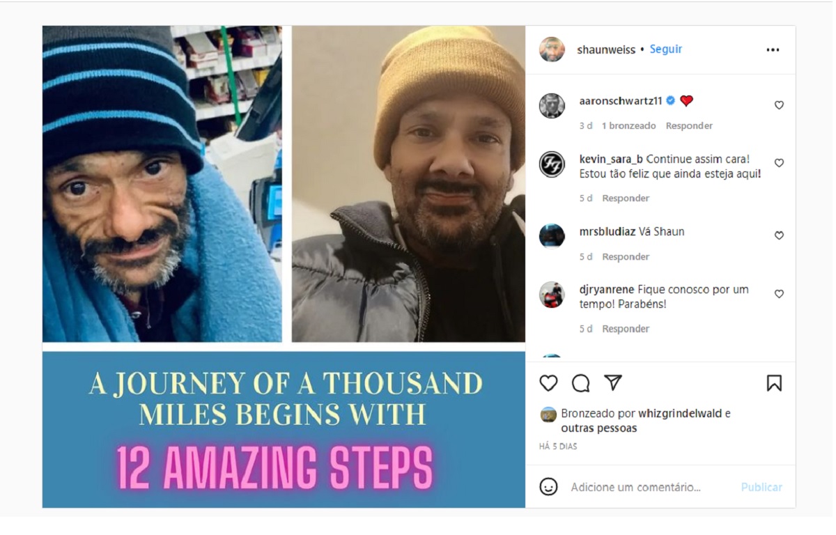 Ex-astro mirim comemora dois anos de sobriedade com imagem chocante 1 Shaun Weiss comemorou dois anos de sobriedade com imagem chocante Reproducao