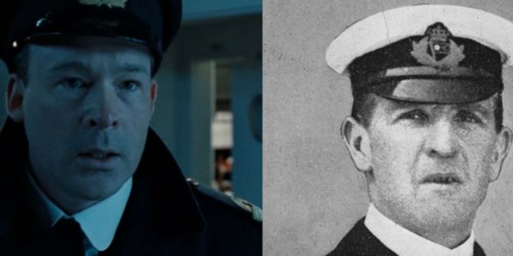 Titanic | Conheça seis pessoas reais que foram representadas no filme 6 William Murdoch (Ewan Stewart) em Titanic e William Murdoch na vida real (Montagem Reprodução)