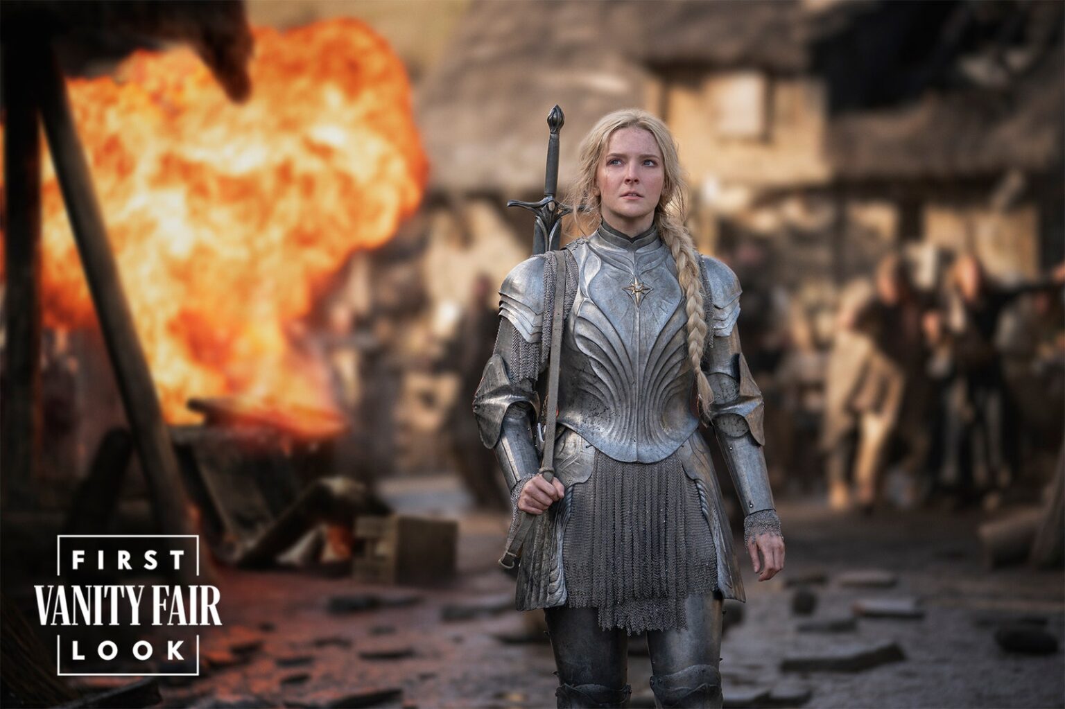 Galadriel (Morfydd Clark) em The Rings of Power (Divulgação / Amazon)