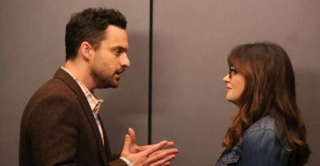 Nick (Jake Johnson) e Jess (Zooey Deschanel) em New Girl (Reprodução)