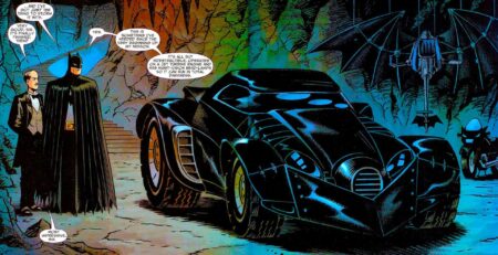 Batman e Batmovel nos quadrinhos Reproducao