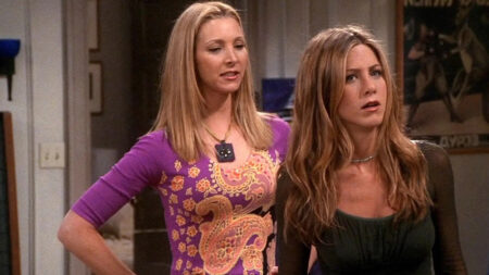 Phoebe Lisa Kudrow e Rachel Jennifer Aniston em Friends Reproducao