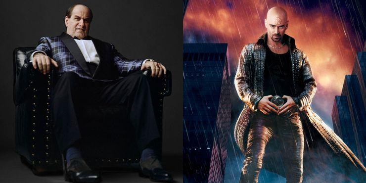 Batman | Saiba de onde você já conhece o elenco 3 Pinguim Collin Farrell em Batman e Mercenario Collin Farrell em Demolidor Montagem Reproducao