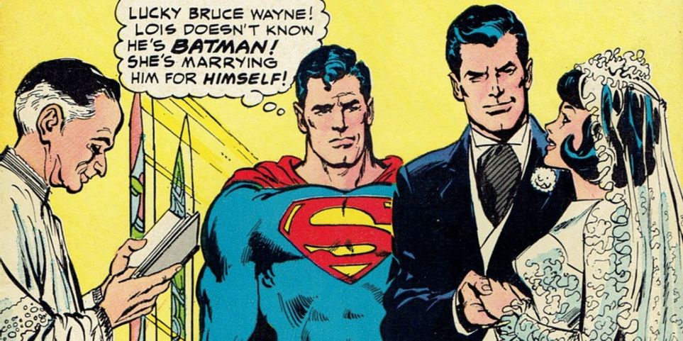 Superman, Bruce Wayne e Lois Lane nos quadrinhos (Reproduçao)