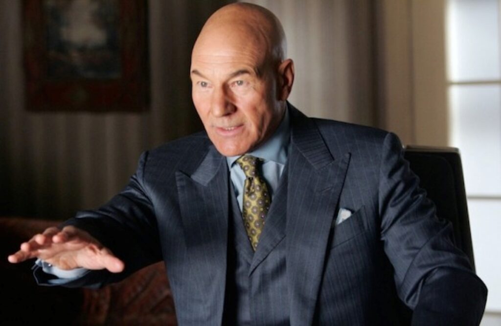 Patrick Stewart como Professor Xavier em X-Men (Reprodução)