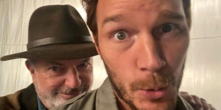 Chris Pratt diz que fez “xixi nas calças” com brincadeira de Sam Neill Sam Neill e Chris Pratt (Reprodução / Instagram)