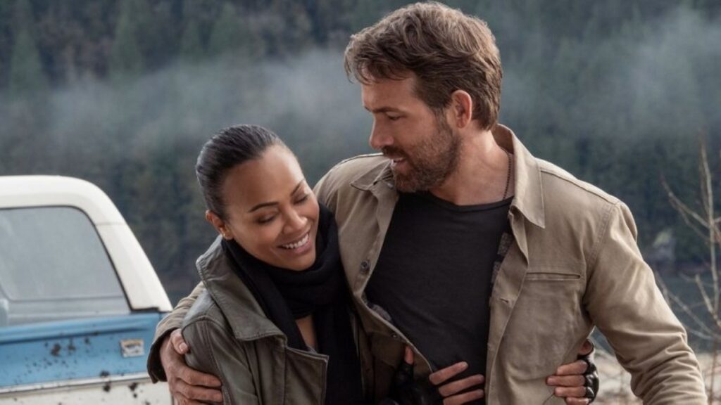 The Adam Project: Estrela confessa que não estava preparada para cenas de ação Zoë Saldaña e Ryan Reynolds em O Projeto Adam (Reprodução / Netflix)