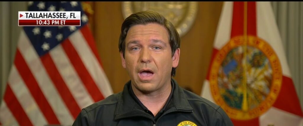Ron DeSantis, governador da Flórida (Reprodução/FOX)