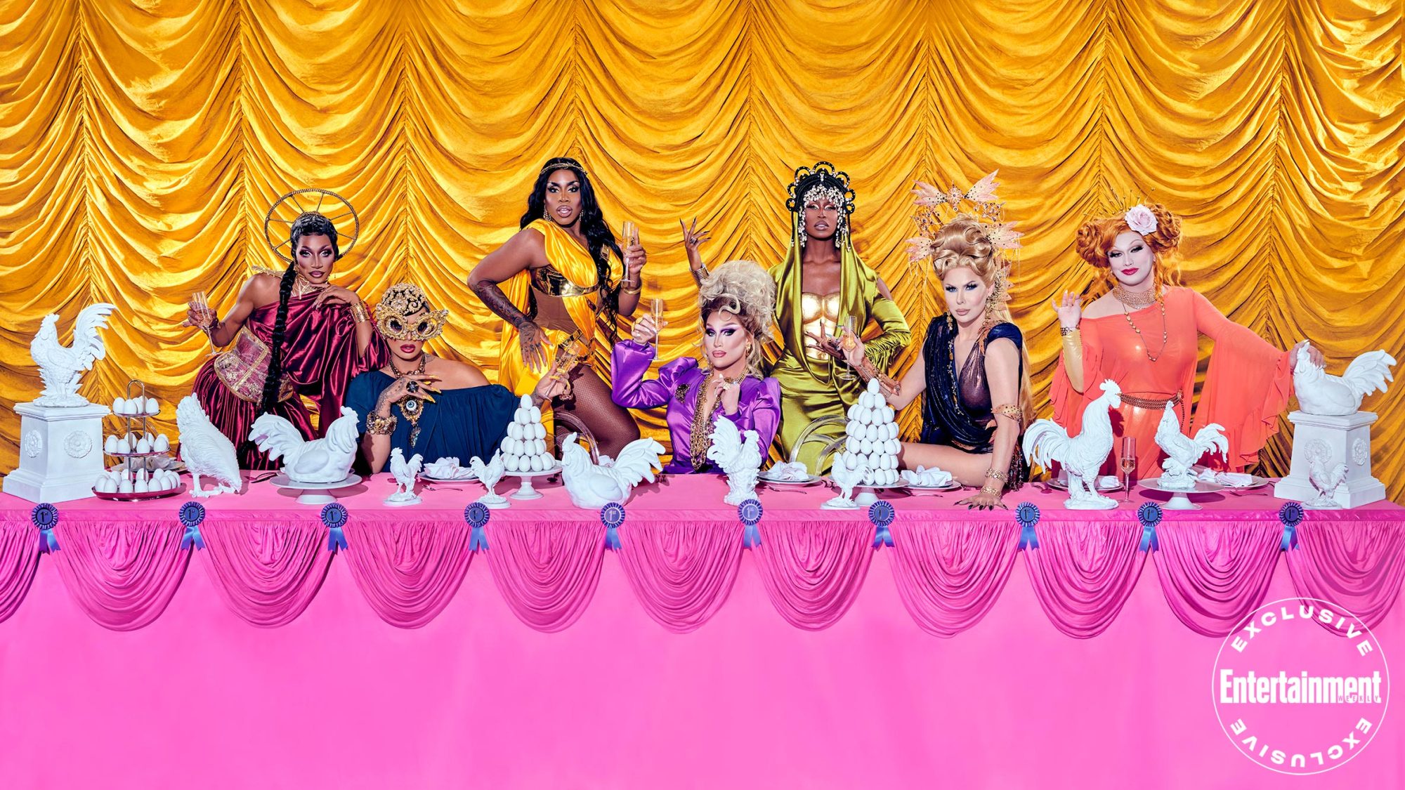 Sete das oito competidoras da sétima temporada de RuPaul's Drag Race All Stars (Reprodução/Entertainment Weekly)