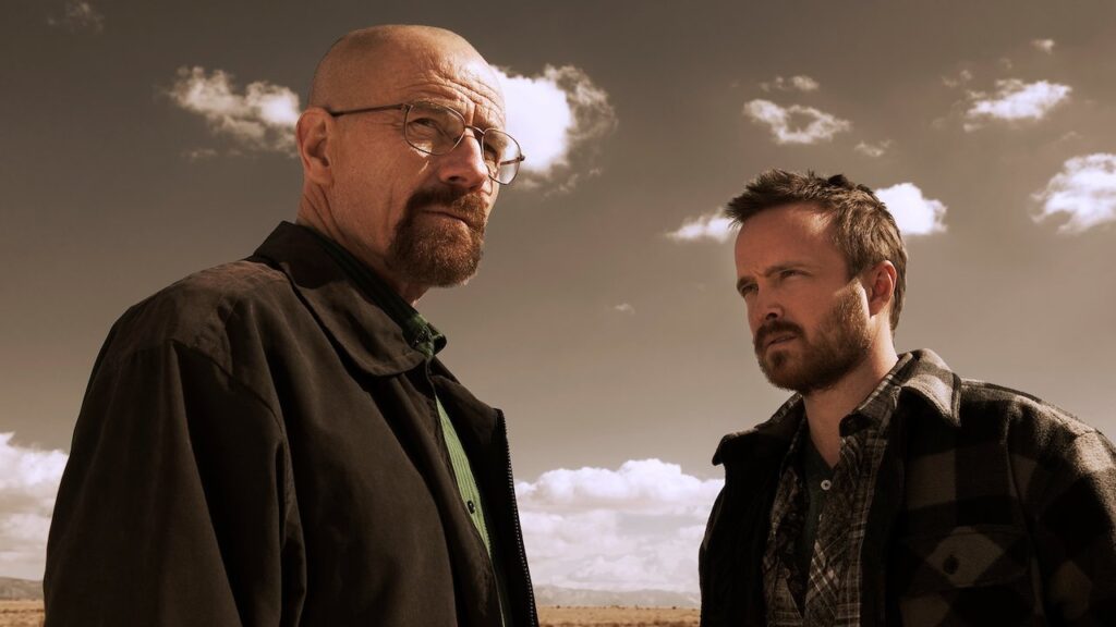 Better Call Saul terá surpresas maiores do que os protagonistas de Breaking Bad Bryan Cranston e Aaron Paul em Breaking Bad (Reprodução)
