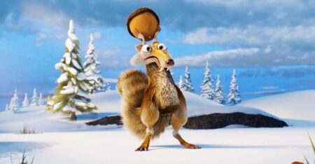 Scrat de A Era do Gelo em The End (Reprodução / Blue Sky)