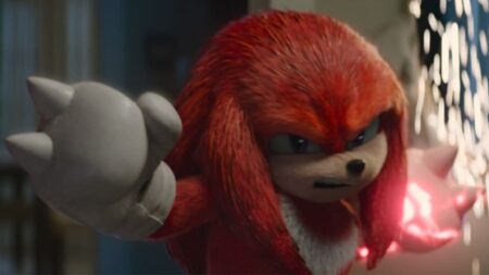 Knuckles (Idris Elba) em Sonic 2 (Reprodução / Paramount)