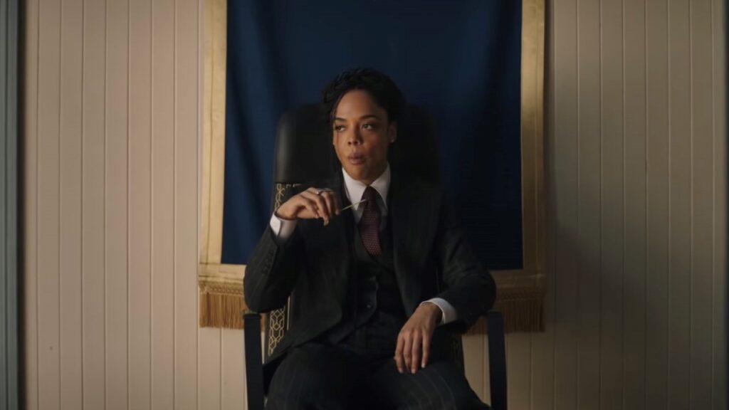 Tessa Thompson como Valquíria em Thor: Amor e Trovão (Reprodução / Marvel)