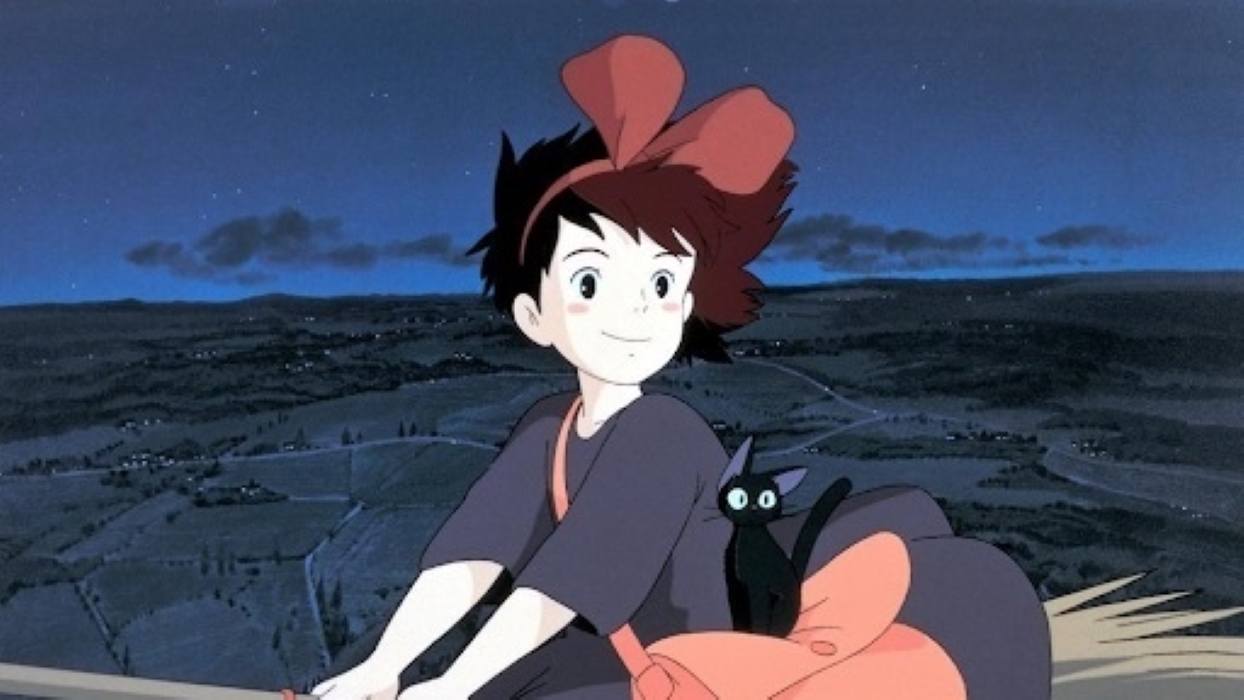 Kiki e Jiji em O Seviço de Entregas da Kiki (Reprodução / Studio Ghibli)