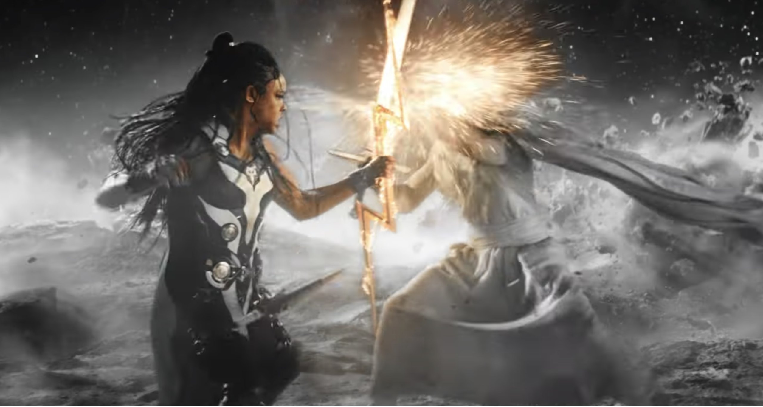 Valkiria luta com nova arma especial em cena de trailer de Thor Amor e Trovao Divulgacao Marvel scaled 1