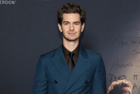 Andrew Garfield no lançamento de tick, tick...BOOM!